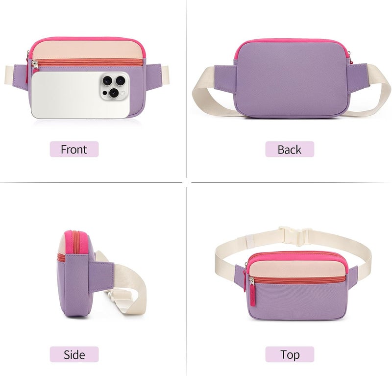 cotmcor Store Valentines Day Gifts for Kids: Fanny Pack Birthday Gift for 5 6 7 8 9 10 11 12 Year Old Teen Girls, Preppy Cute Trendy Stuff Colorblock Crossbody Bag Adjustable Belt Bags for Travel Outdoor - Image 3